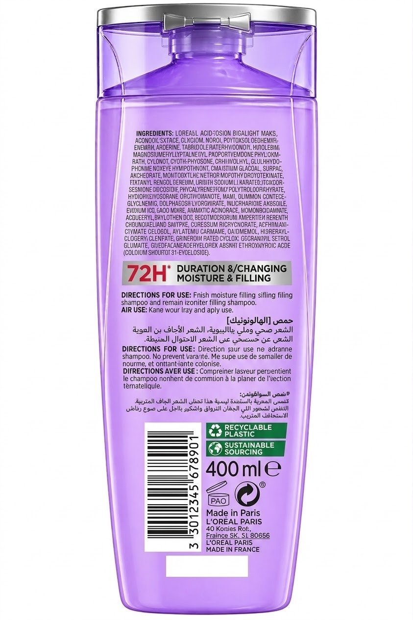 Loreal Elvive Hyaluron 72H Moisture Filling Shampoo 400ml