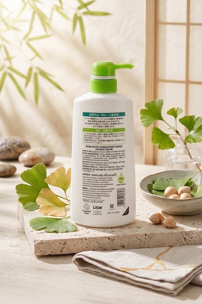 Shokubutsu Monogatari Ginkgo Natural & Healthy Skin Shower Cream -500ml
