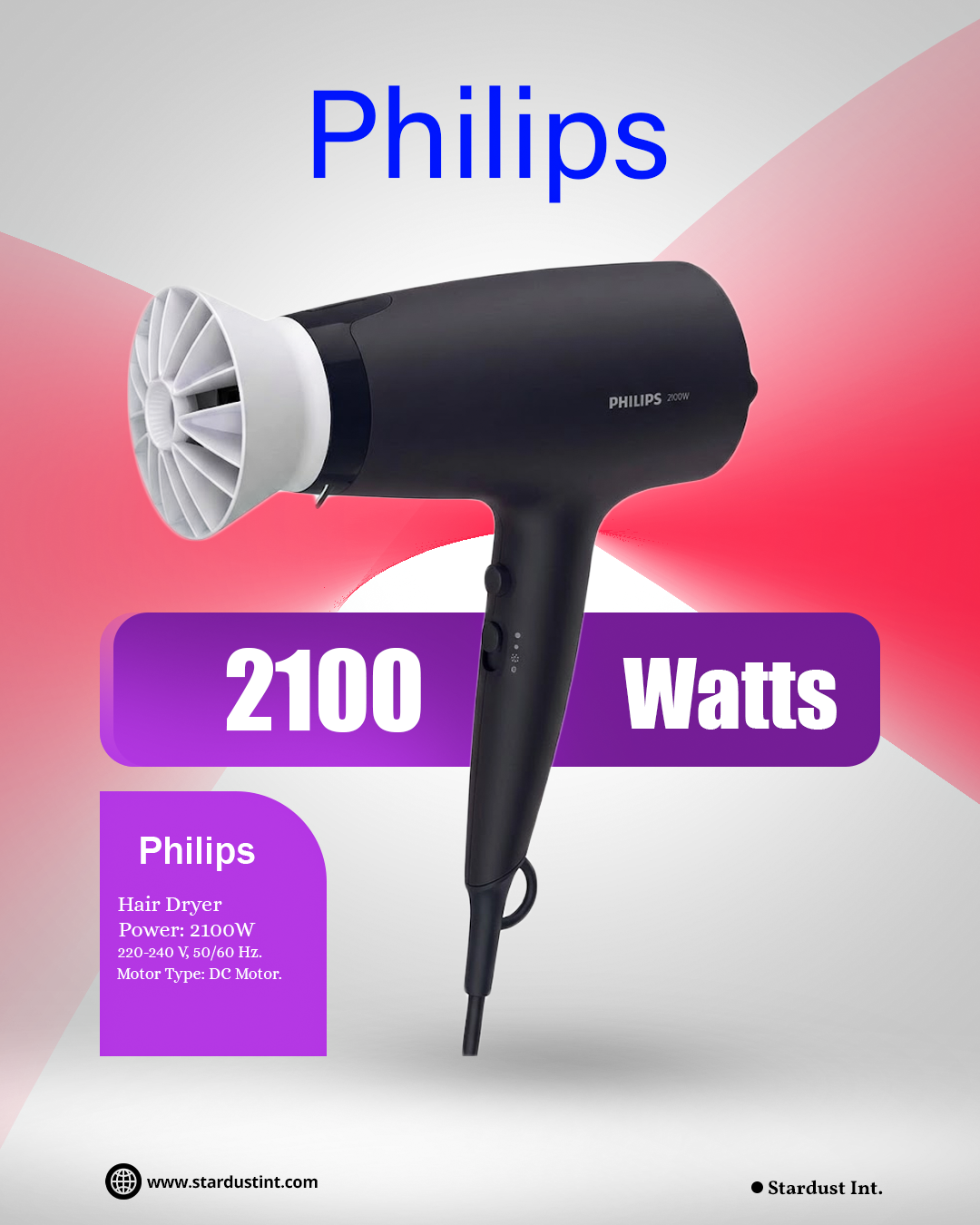 Philips 3000 Series Hair Dryer BHD350 – 2100W