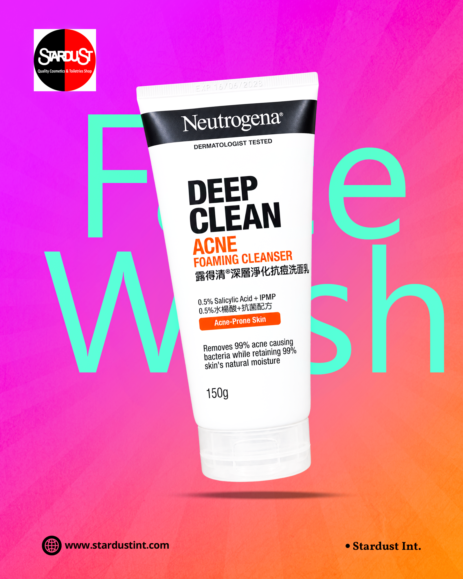 Neutrogena Deep Clean Acne Foaming Cleanser – 150g