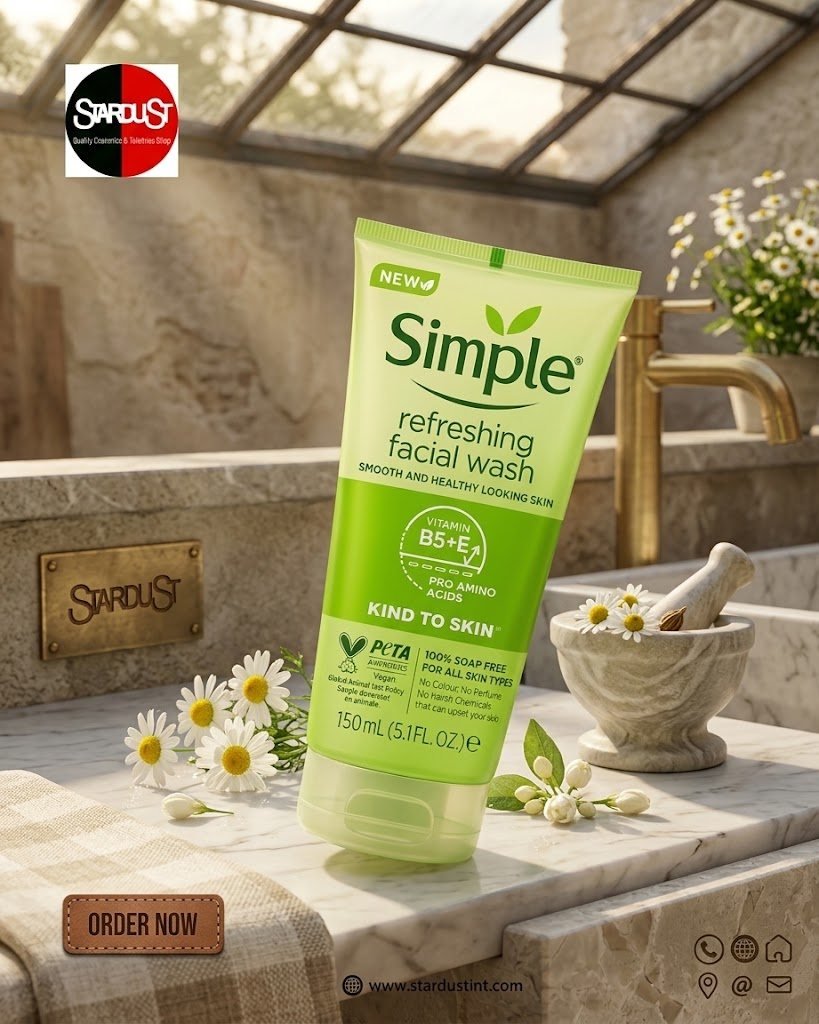 Simple Kind to Skin Refreshing Facial Wash with Vitamin B5 + E (150ml)