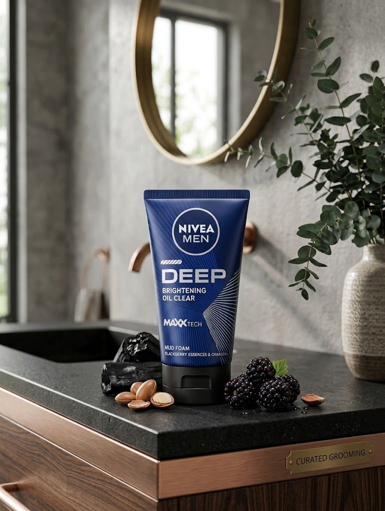NIVEA Men Deep Brightening Oil Clear Mud Foam Facial Cleanser