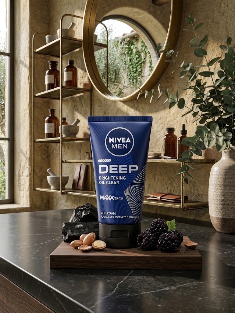 NIVEA Men Deep Brightening Oil Clear Mud Foam Facial Cleanser